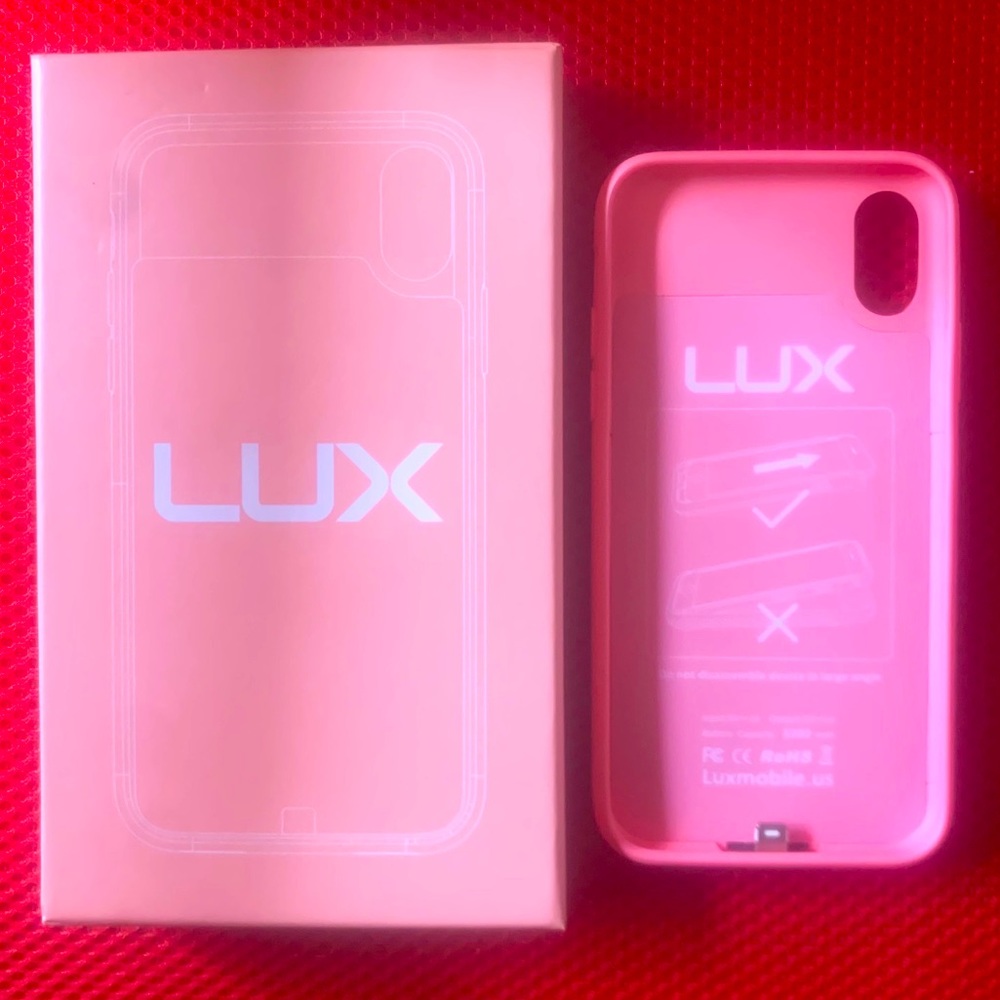 Pink iPhone X Charging Case LUX